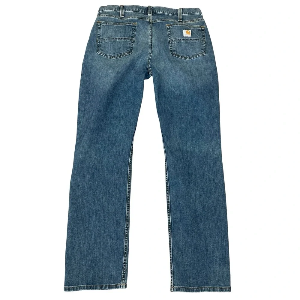 Carhartt Relaxed Fit Jeans Mens 36x32 Medium Wash Blue Cotton Stretch Denim